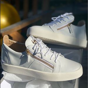 COPY - Giuseppe - London double zip leather low top white